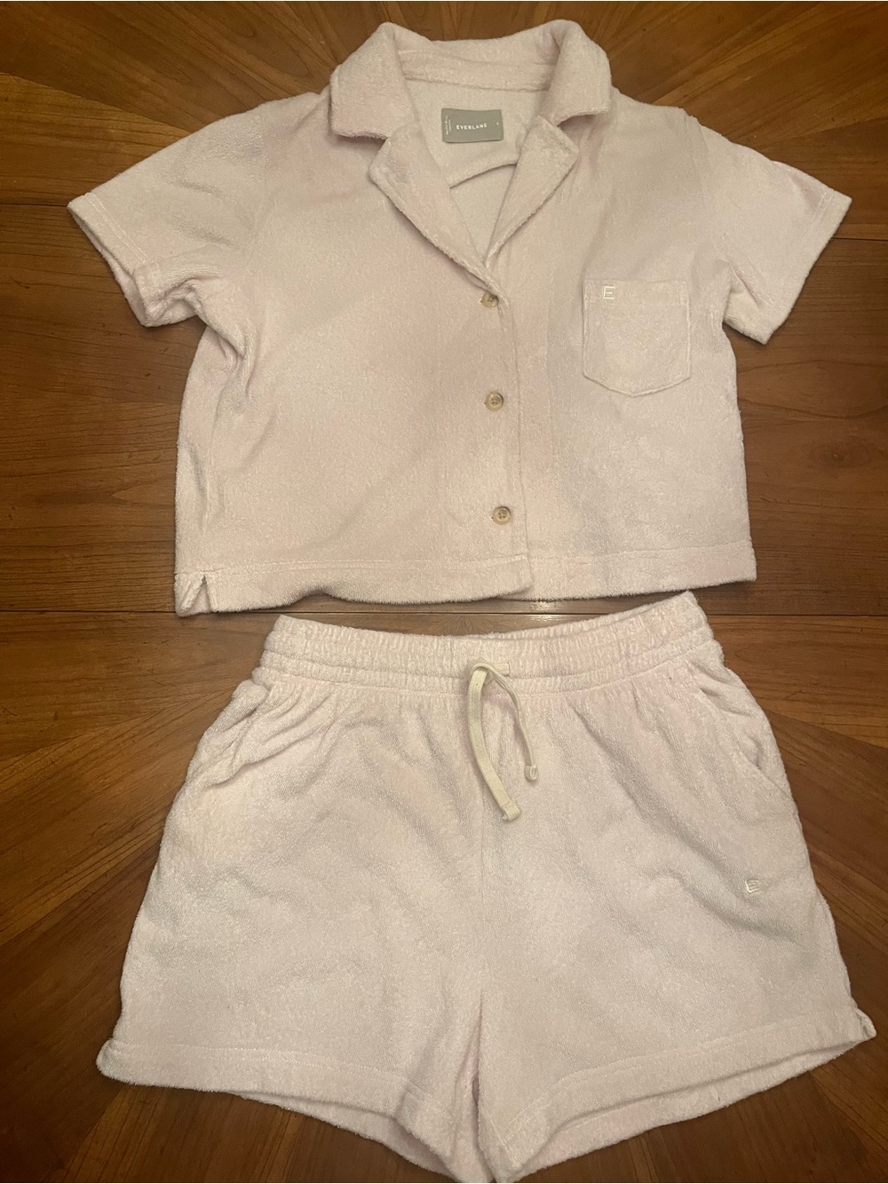 Everlane Terry Pink Short Set